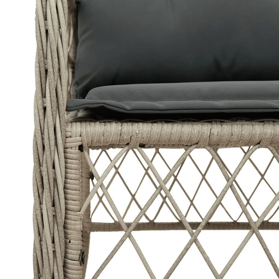 7-Delige Tuinset Met Kussens Poly Rattan Grijs