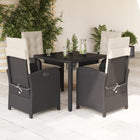 Tuinset 5-delig poly rattan zwart