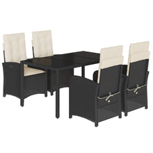5-Delige Tuinset Met Kussens Poly Rattan Zwart