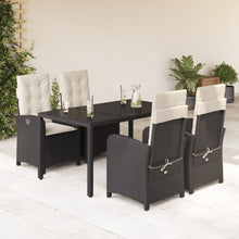 5-Delige Tuinset Met Kussens Poly Rattan Zwart