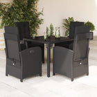 Tuinset 5-delig poly rattan zwart