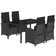 5-Delige Tuinset Met Kussens Poly Rattan Zwart