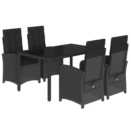 5-Delige Tuinset Met Kussens Poly Rattan Zwart