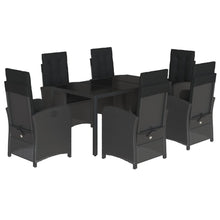 7-Delige Tuinset Met Kussens Poly Rattan Zwart