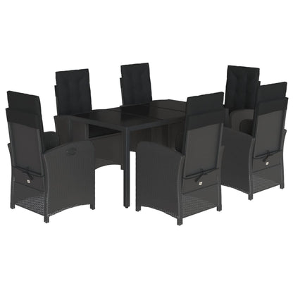 7-Delige Tuinset Met Kussens Poly Rattan Zwart