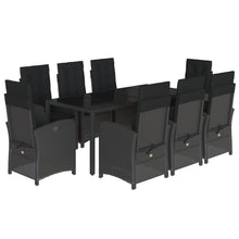 9-Delige Tuinset Poly Rattan Zwart