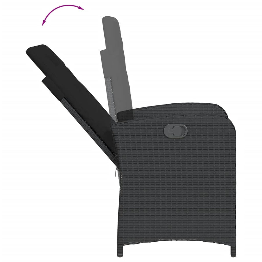 9-Delige Tuinset Poly Rattan Zwart