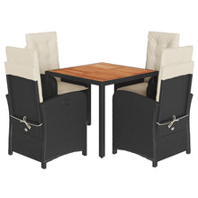 5-Delige Tuinset Met Kussens Poly Rattan Zwart
