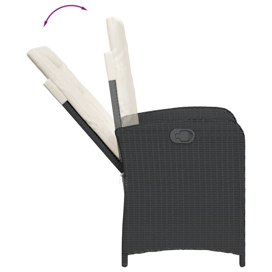 5-Delige Tuinset Met Kussens Poly Rattan Zwart