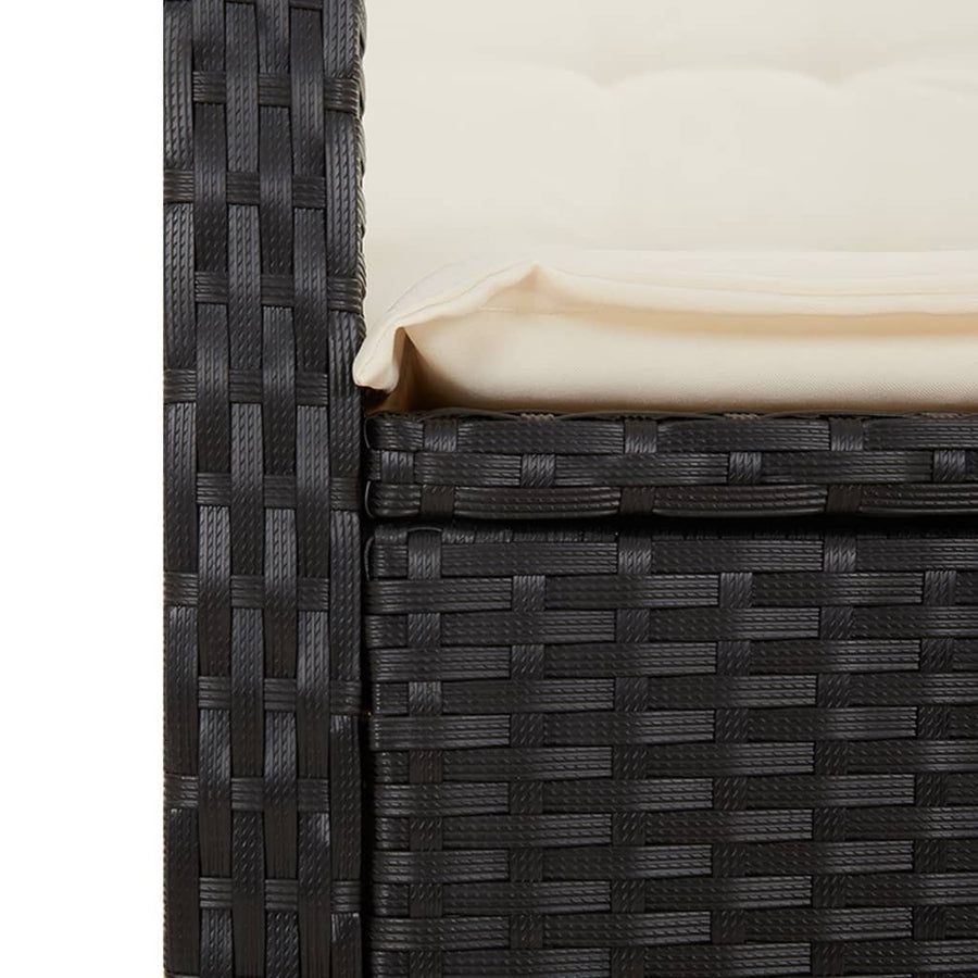 5-Delige Tuinset Met Kussens Poly Rattan Zwart