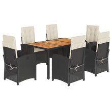 7-Delige Tuinset Met Kussens Poly Rattan Zwart
