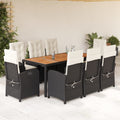 9-delige Tuinset poly rattan zwart
