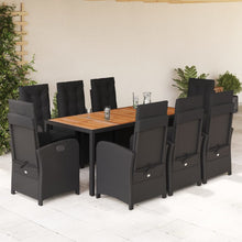 9-Delige Tuinset Poly Rattan Zwart 8 190 cm tafellengte