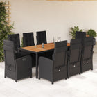 Tuinset 9-delig poly rattan zwart