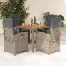 5-Delige Tuinset Met Kussens Poly Rattan Grijs 1
