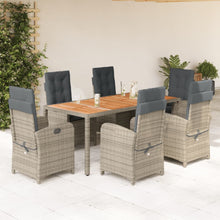 7-Delige Tuinset Met Kussens Poly Rattan Grijs