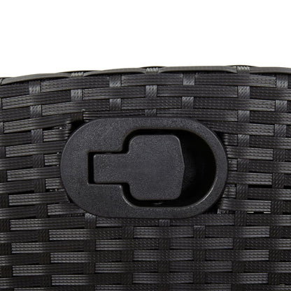 Tuinset poly rattan 9 Zwart en crème Zonder voetensteun