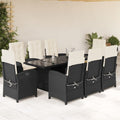 9-delige Tuinset poly rattan zwart