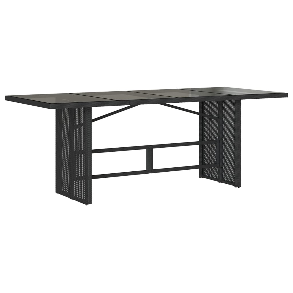 Tuinset poly rattan 9 Zwart en crème Met voetensteun
