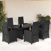 Tuinset 7-delig poly rattan zwart