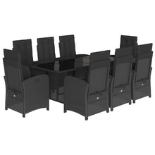 Tuinset poly rattan 9 Zwart Zonder voetensteun