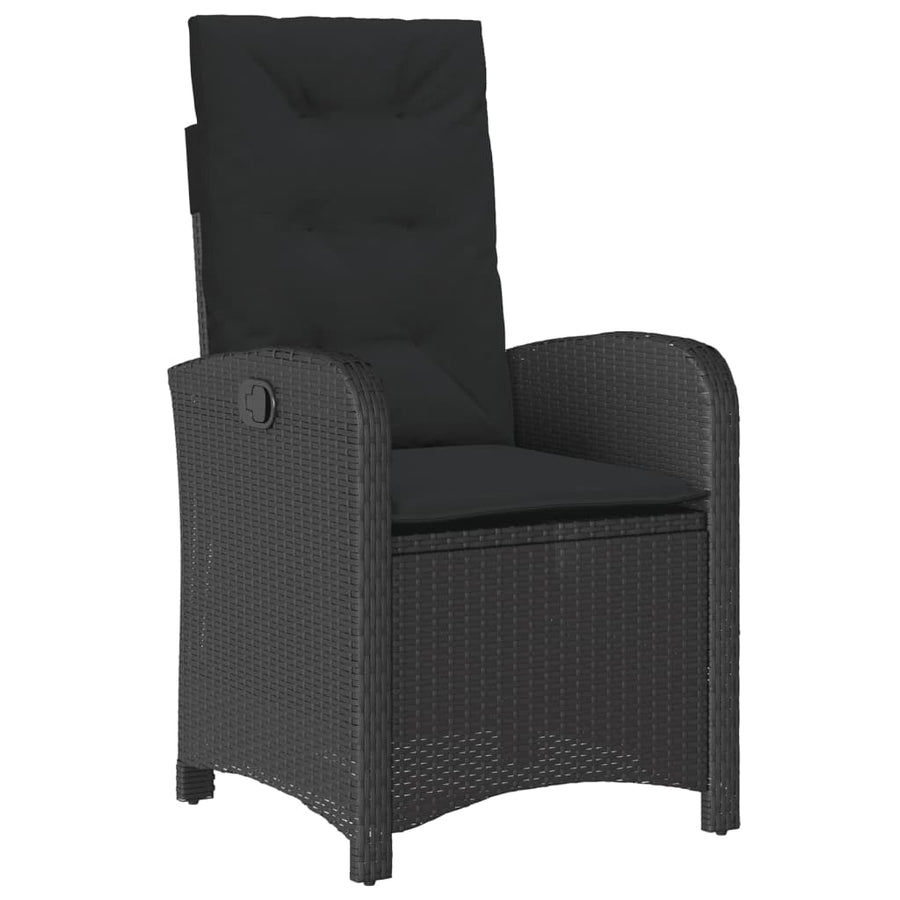 Tuinset poly rattan 9 Zwart Zonder voetensteun
