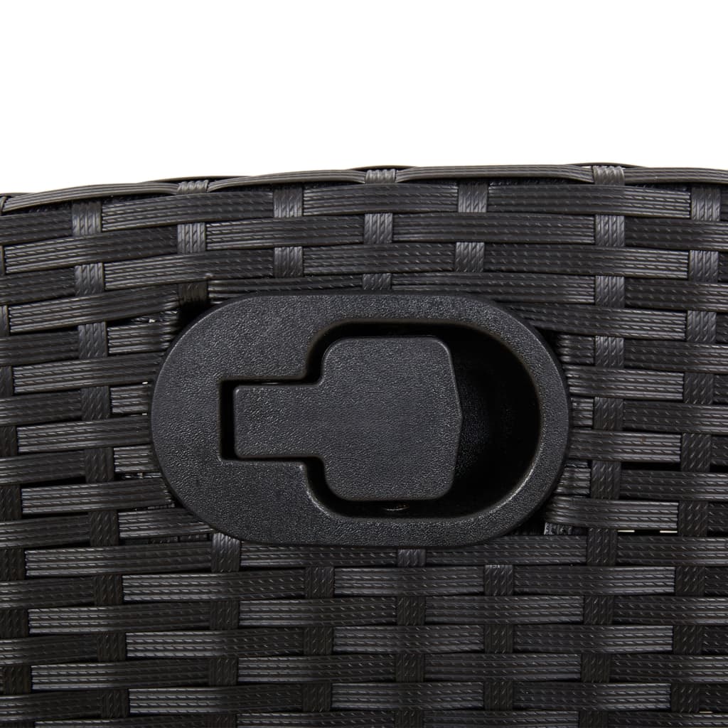 -Delige Tuinset Poly Rattan 9 Zwart Met voetensteun