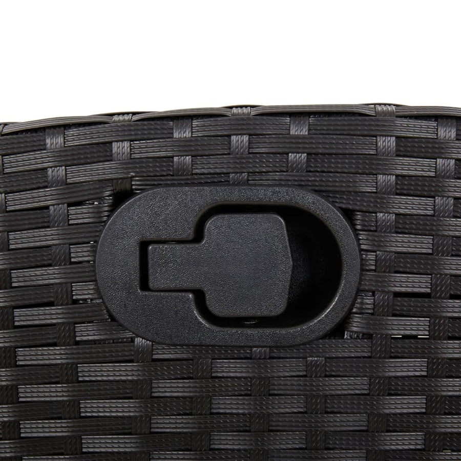 -Delige Tuinset Poly Rattan 9 Zwart Met voetensteun
