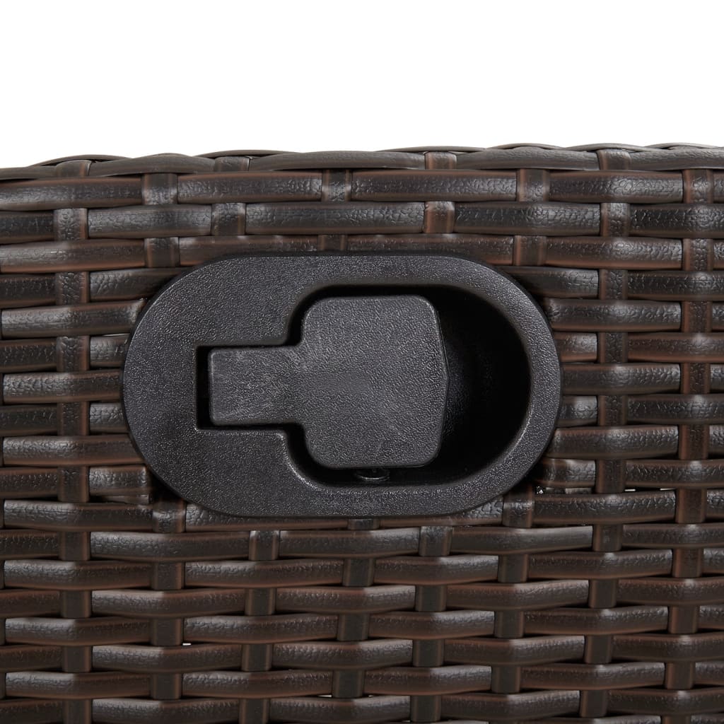 Tuinset met kussens poly rattan 9 Bruin en crème Met voetensteun