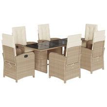 Tuinset met kussens poly rattan beige 7 beige and cream Zonder voetensteun