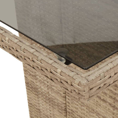 Tuinset met kussens poly rattan beige 7 beige and cream Zonder voetensteun