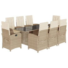 Tuinset met kussens poly rattan beige 9 beige and cream Met voetensteun