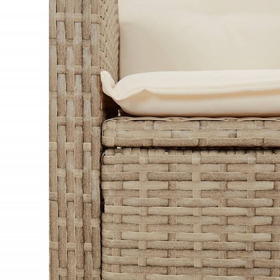 Tuinset met kussens poly rattan beige 9 beige and cream Met voetensteun