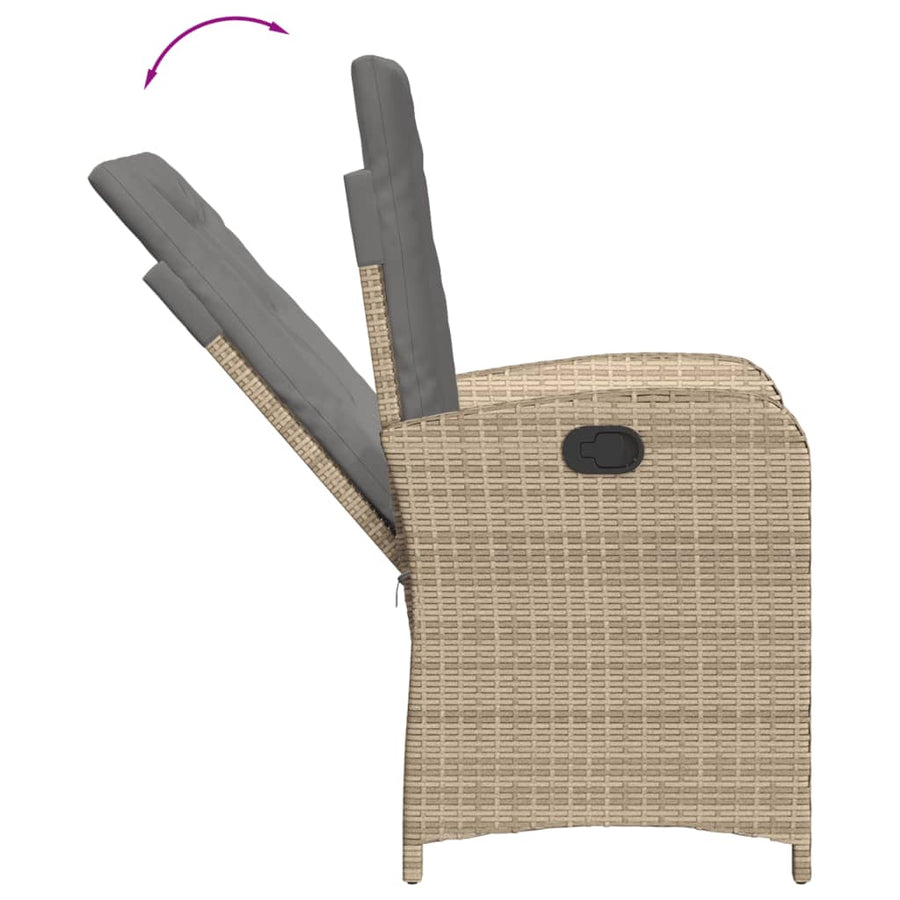 -Delige Tuinset Met Kussens Poly Rattan 9 Gemengd beige Zonder voetensteun