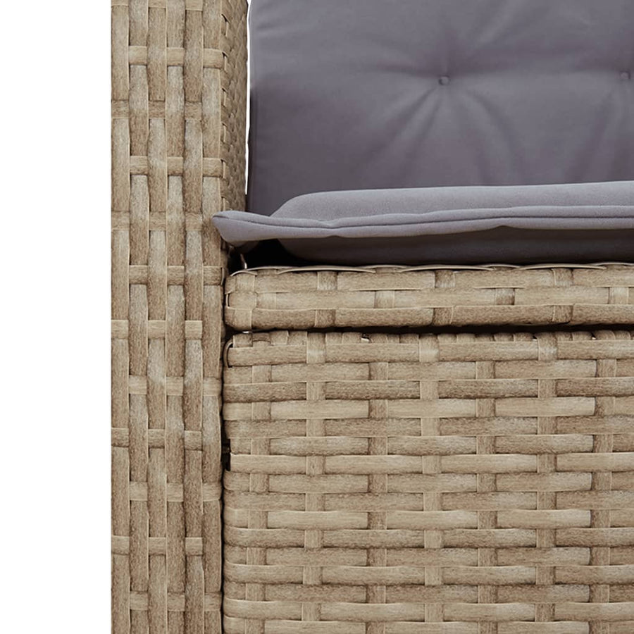 -Delige Tuinset Met Kussens Poly Rattan 9 Gemengd beige Zonder voetensteun