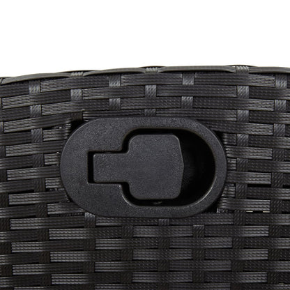 Tuinset met kussens poly rattan 7 Zwart Zonder voetensteun