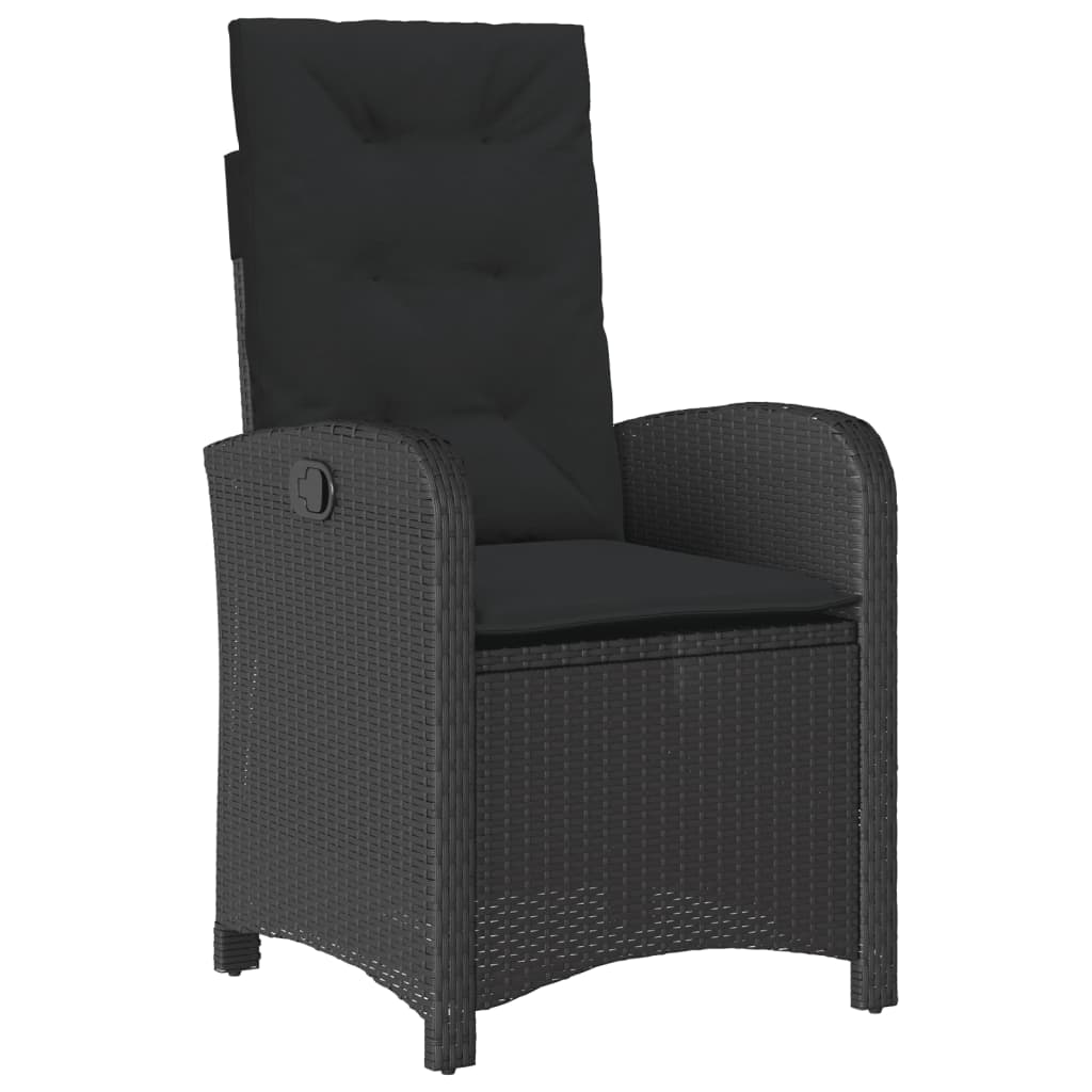 Tuinset poly rattan 9 Zwart Zonder voetensteun