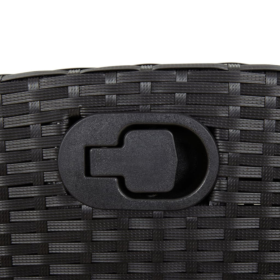 Tuinset poly rattan 9 Zwart Zonder voetensteun
