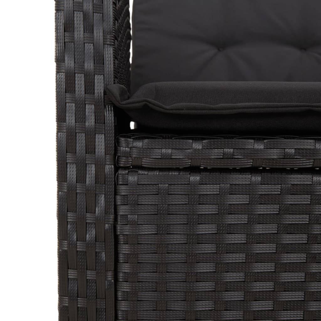 Tuinset poly rattan 9 Zwart Zonder voetensteun