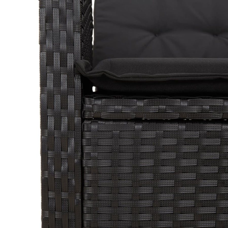 Tuinset poly rattan 9 Zwart Zonder voetensteun
