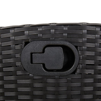 Tuinset poly rattan 9 Zwart Met voetensteun