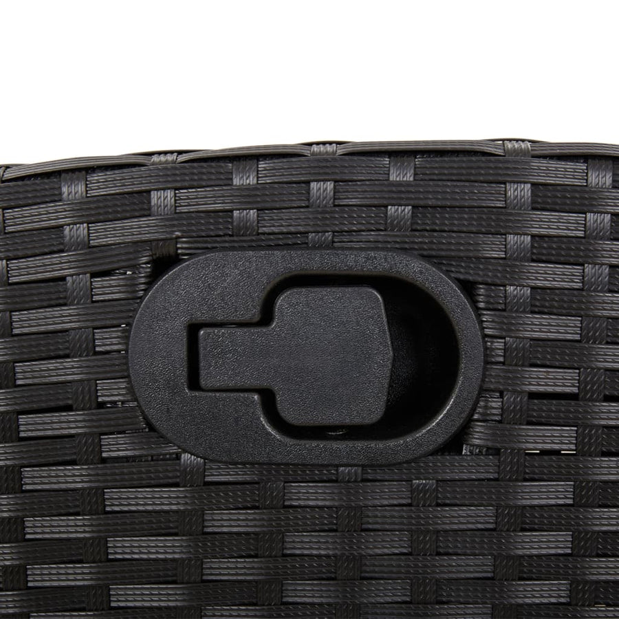 Tuinset poly rattan 9 Zwart Met voetensteun