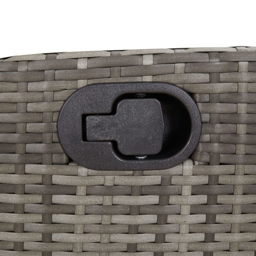 -Delige Tuinset Met Kussens Poly Rattan Grijs Zonder voetensteun 9