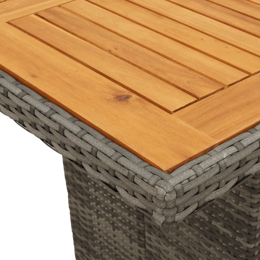 Tuinset met kussens poly rattan 9 Grijs Met voetensteun