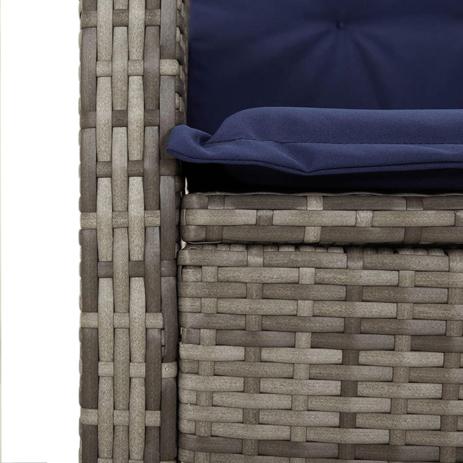 7-Delige Tuinset Met Kussens Poly Rattan 6 beige en crèmekleurig