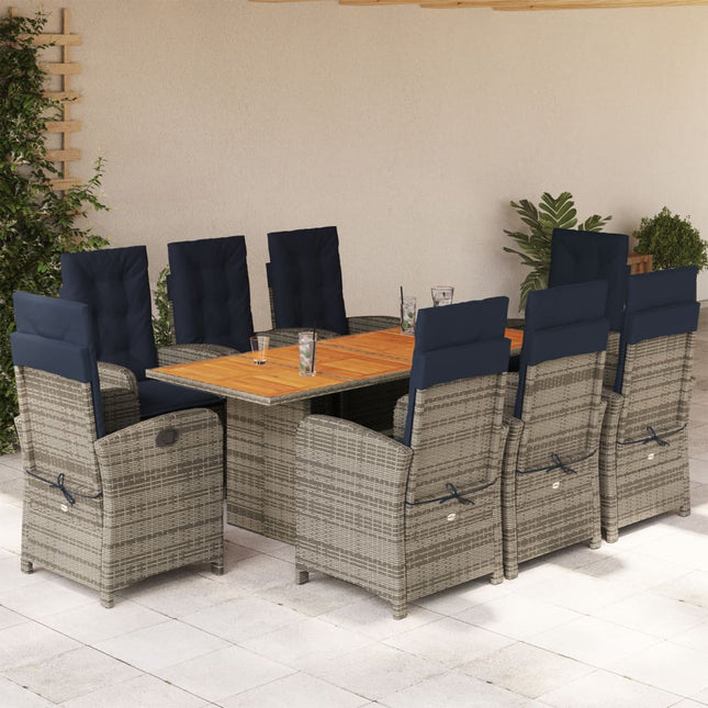 Tuinset met kussens poly rattan beige 9 beige and cream Zonder voetensteun