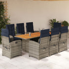 Tuinset met kussens poly rattan beige 9 beige and cream Met voetensteun