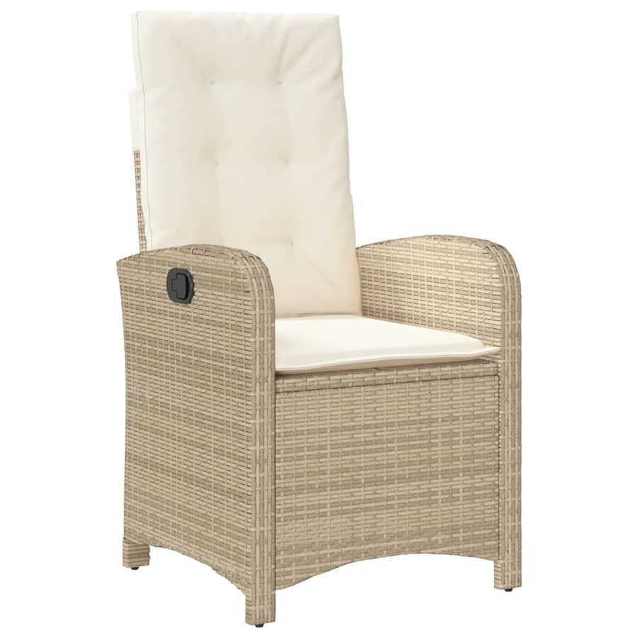 7-Delige Tuinset Met Kussens Poly Rattan 6 Gemengd beige