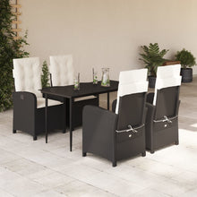 5-Delige Tuinset Met Kussens Poly Rattan Zwart