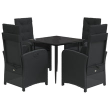 5-Delige Tuinset Met Kussens Poly Rattan Zwart